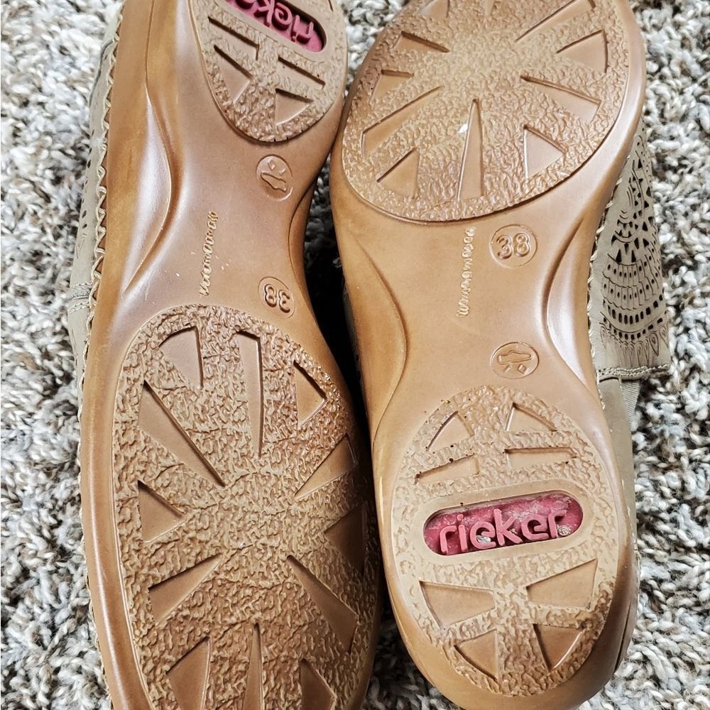 Rieker Beige Perforated Flats - Picture 4 of 8
